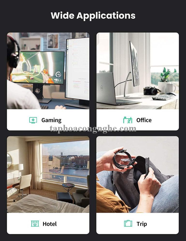 Ugreen 10983 5M CAT8 U-FTP 2000Mhz 30AWG cáp mạng màu đen NW134 30010983